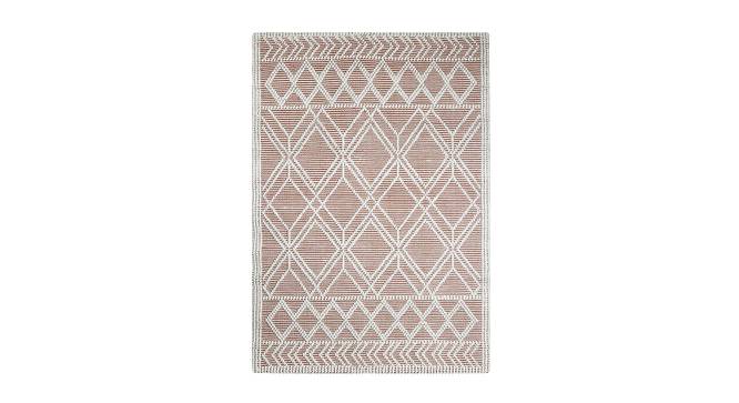 Ivory And Rust Kilim Hand Woven Dhurrie 4X6 Feet (Red, 183 x 122 cm  (72" x 48") Carpet Size) by Urban Ladder - Front View Design 1 - 722161