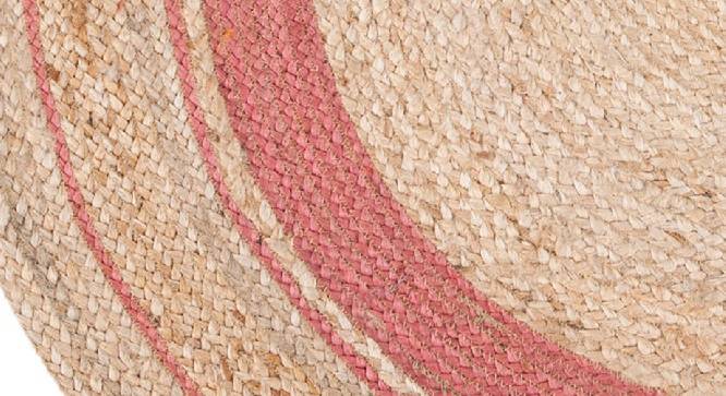Pink And Natural Round Jute Hand Woven Dhurrie 5X5 Feet (Pink, 152 x 152 cm  (60" x 60") Carpet Size) by Urban Ladder - Design 1 Side View - 722174