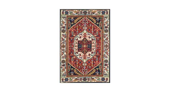 Red Aztec Hand Tufted Carpet 5X8 Feet (Red, 152 x 244 cm  (60" x 96") Carpet Size) by Urban Ladder - Front View Design 1 - 722196