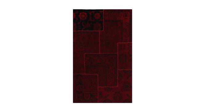 Red Over Dyed Patchwork Hand Tufted Carpet 5.3X7.7 Feet (Red, 152 x 244 cm  (60" x 96") Carpet Size) by Urban Ladder - Front View Design 1 - 722200
