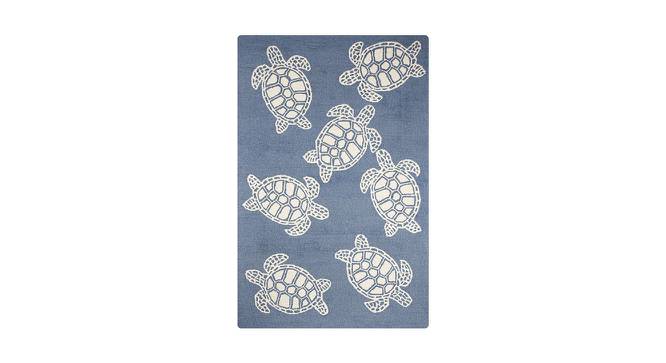 Blue Turtle Hand Tufted Carpet 4X6 Feet (Blue, 183 x 122 cm  (72" x 48") Carpet Size) by Urban Ladder - Front View Design 1 - 722241
