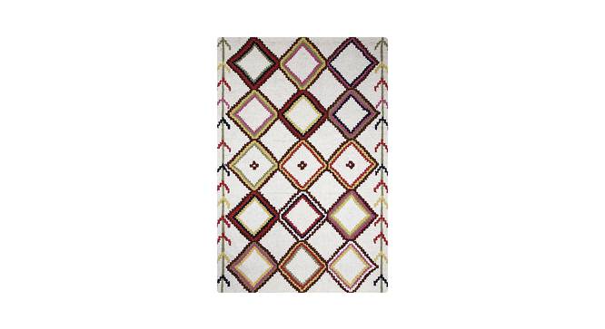 Ivory Multicolor Geometric Hand Tufted Carpet 4X6 Feet (183 x 122 cm  (72" x 48") Carpet Size, Multicolor) by Urban Ladder - Front View Design 1 - 722243
