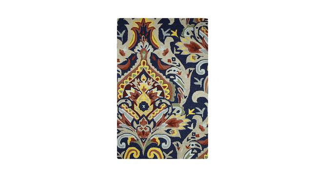Blue Damask Hand Tufted Carpet 4X6 Feet (Blue, 183 x 122 cm  (72" x 48") Carpet Size) by Urban Ladder - Front View Design 1 - 722244