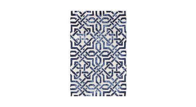 Blue Dip Dyed Hand Trellis Tufted Carpet 4.6X7.6 Feet (Blue, 231 x 140 cm  (91" x 55") Carpet Size) by Urban Ladder - Front View Design 1 - 722253