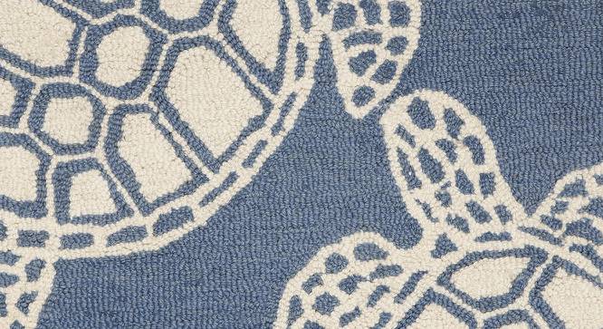 Blue Turtle Hand Tufted Carpet 4X6 Feet (Blue, 183 x 122 cm  (72" x 48") Carpet Size) by Urban Ladder - Design 1 Side View - 722256