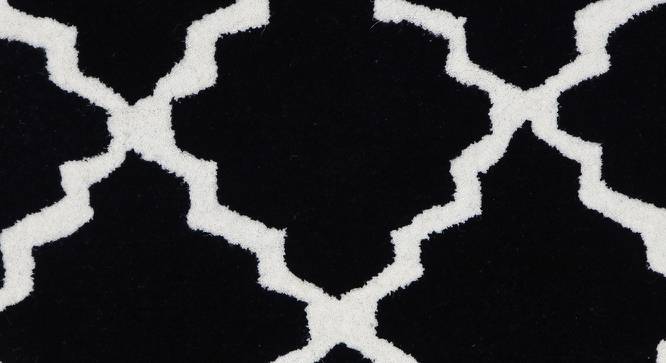Black And White Moroccan Hand Tufted Carpet 4X6 Feet (Black, 183 x 122 cm  (72" x 48") Carpet Size) by Urban Ladder - Design 1 Side View - 722257