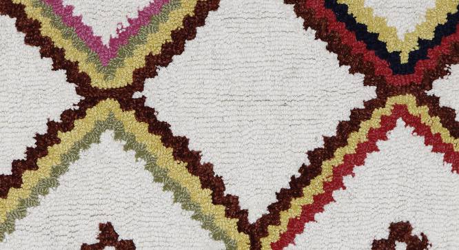 Ivory Multicolor Geometric Hand Tufted Carpet 4X6 Feet (183 x 122 cm  (72" x 48") Carpet Size, Multicolor) by Urban Ladder - Design 1 Side View - 722258