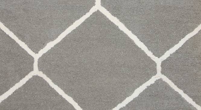 Grey Geometric Hand Tufted Carpet 5X8 Feet (Grey, 152 x 244 cm  (60" x 96") Carpet Size) by Urban Ladder - Design 1 Side View - 722266