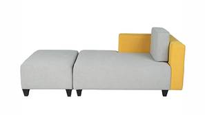 Harley Fabric Corner Lounger Sofa (Yellow-Grey)
