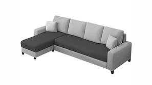 Ronloy Sectional Fabric LHS Sofa (Dark Grey-Light Grey)