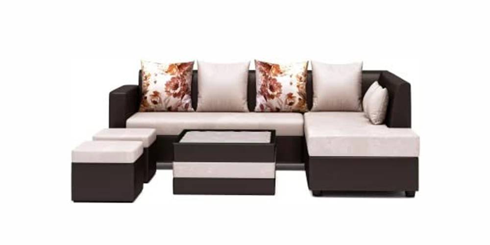 Melbourne Sectional Fabric Sofa (Cream Brown) by Urban Ladder - - 