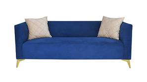 Moneda Fabric Sofa (Blue)