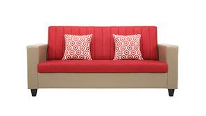 Orion Fabric Sofa (Maroon & Beige)