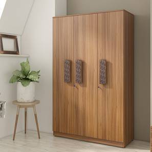 Three Cupboards Design Winslet Engineered Wood 3 Door Wardrobe Without Mirror in Exotic Teak Finish Finish