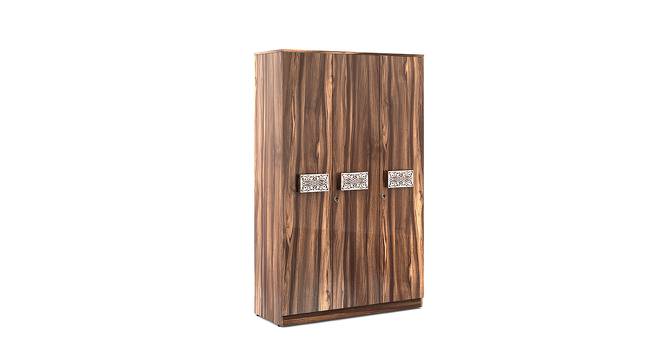 FLORA 3 DOOR WARDROBE (Walnut Finish, Three Door) by Urban Ladder - Front View Design 1 - 723738