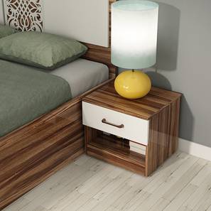 a globia creations Flora Engineered Wood Bedside Table in Walnut Finish-picture-11