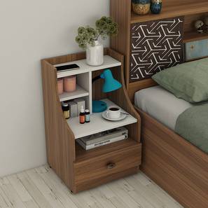 A Globia Creations Design Winslet Engineered Wood Bedside Table in Exotic Teak Finish