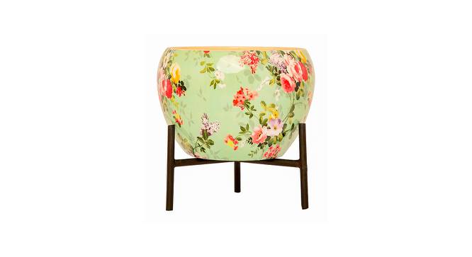 Metal planter with stand in multi color floral design (Green) by Urban Ladder - Design 1 Side View - 724191