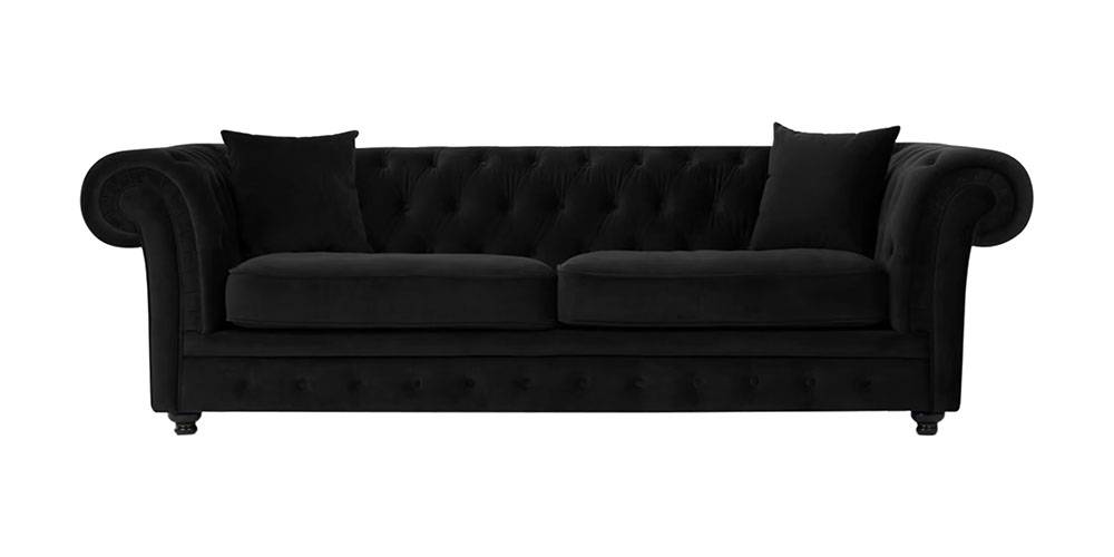 Manchester Fabric Sofa (Black) by Urban Ladder - - 