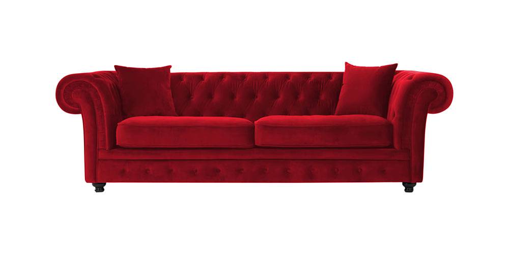 Manchester Fabric Sofa (Maroon) by Urban Ladder - - 