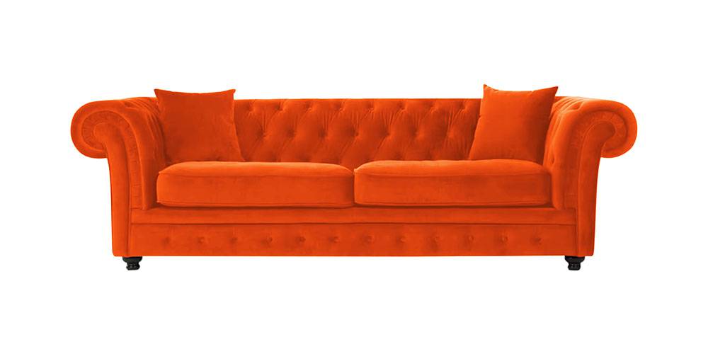 Manchester Fabric Sofa (Orange) by Urban Ladder - - 
