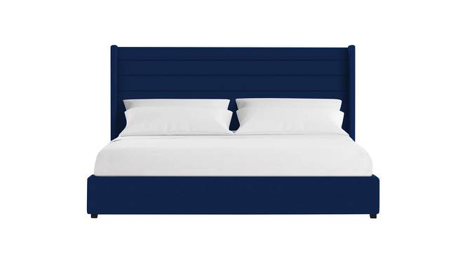 Caliya Primo Upholstery King Bed Without Storage In Blue (Queen Bed Size, Blue Finish) by Urban Ladder - Front View Design 1 - 725048