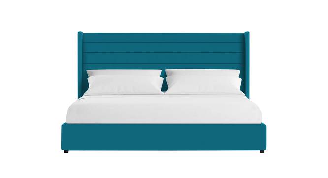 Caliya Primo Upholstery King Bed Without Storage In Aqua Green (Queen Bed Size, Green Finish) by Urban Ladder - Front View Design 1 - 725050