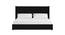 Caliya Primo Upholstery King Bed Without Storage In Black (King Bed Size, Black Finish) by Urban Ladder - Front View Design 1 - 725052
