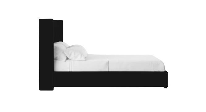 Caliya Primo Upholstery King Bed Without Storage In Black (King Bed Size, Black Finish) by Urban Ladder - Design 1 Side View - 725061