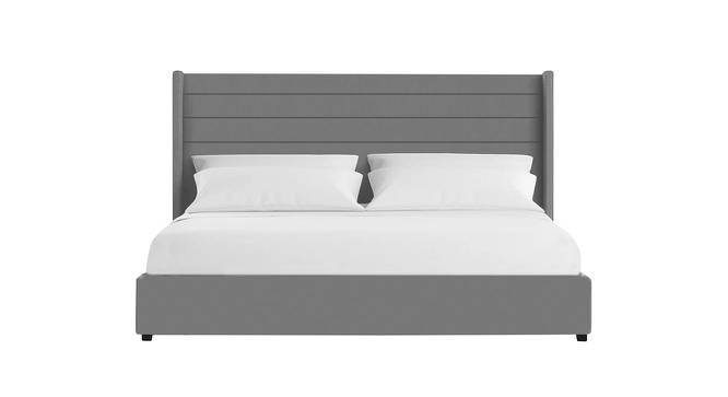 Caliya Primo Upholstery King Bed Without Storage In Light Grey (Queen Bed Size, Grey Finish) by Urban Ladder - Front View Design 1 - 725103