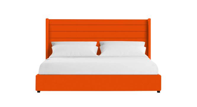 Caliya Primo Upholstery King Bed Without Storage In Orange (Queen Bed Size, Orange Finish) by Urban Ladder - Front View Design 1 - 725107