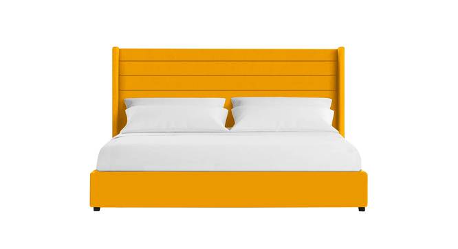 Caliya Primo Upholstery King Bed Without Storage In Yellow (Queen Bed Size, Yellow Finish) by Urban Ladder - Front View Design 1 - 725109