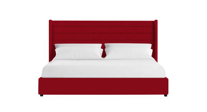Caliya Primo Upholstery King Bed Without Storage In Maroon (King Bed Size, Maroon Finish) by Urban Ladder - Front View Design 1 - 725114
