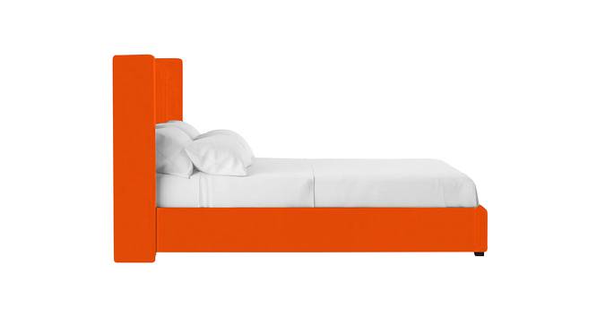 Caliya Primo Upholstery King Bed Without Storage In Orange (King Bed Size, Orange Finish) by Urban Ladder - Design 1 Side View - 725133