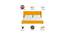 Caliya Primo Upholstery King Bed Without Storage In Yellow (King Bed Size, Yellow Finish) by Urban Ladder - Ground View Design 1 - 725145