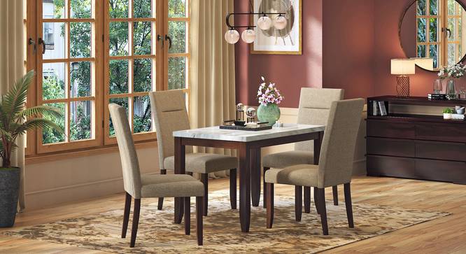 Bennett High Back Dining Chair - Set of 2 Color-Brown (Brown Finish) by Urban Ladder - Front View - 
