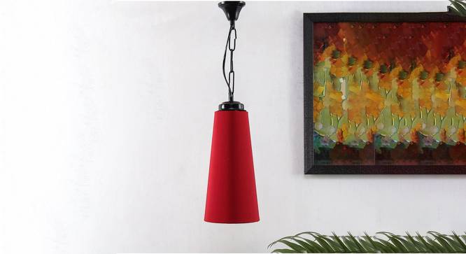 Red Cotton Hanging Light NTU-223 (Red) by Urban Ladder - Design 1 Side View - 725619