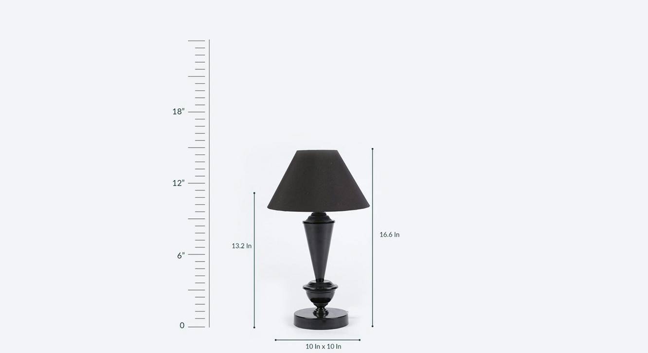 Karachi Black Cotton Shade Table Lamp With Metal Base Urban Ladder