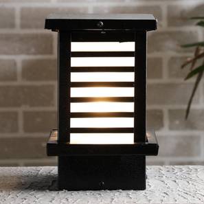 Outdoor Lights Design Harvey Black Metal & Glass Gate Light (White)