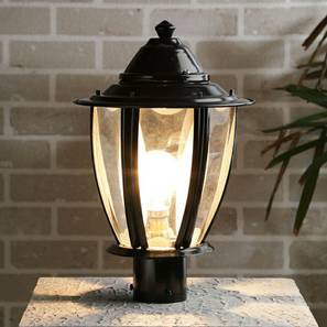 Outdoor Lights Design Manhattan Black Metal & Glass Gate Light (Black)