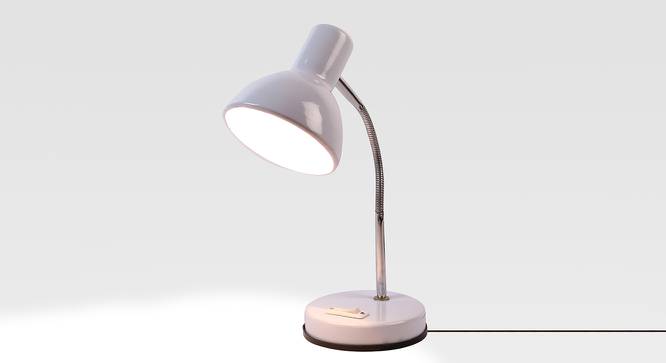 White Metal Shade Study Lamp with Metal base NTU-295 (White) by Urban Ladder - Design 1 Side View - 726267