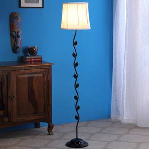 Floor Lamps In Bangalore Design Elliott Off White Cotton Shade Floor Lamp With Metal Base (Off White)