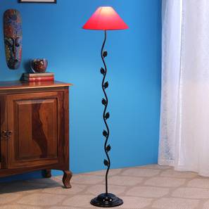 Floor Lamps In Ghaziabad Design Austin Red Cotton Shade Floor Lamp With Metal Base (Red)