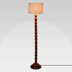 Floor Lamps In Ghaziabad Design Iero Off White Cotton Shade Floor Lamp With Wood Base (Off White)