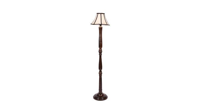 White Fabric Shade Floor Lamp With Wood Base NTU-298 (Off White) by Urban Ladder - Front View Design 1 - 726422