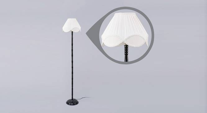 Off White Cotton Shade Floor Lamp With Metal Base NTU-89 (Off White) by Urban Ladder - Design 1 Side View - 726440