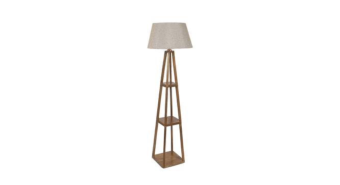 Mango Wood Floor Lamp With Beige Jute Cotton Lamp SHS-169 (Brown) by Urban Ladder - Front View Design 1 - 726905