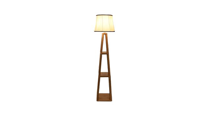 Mango Wood Floor Lamp With Black Pipping Cotton Lamp SHS-176 (Brown) by Urban Ladder - Design 1 Side View - 726929