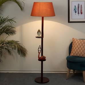 Floor Lamps In Mumbai Design Lucas Mango Wood Floor Lamp With Brown Cotton Shade (Brown)