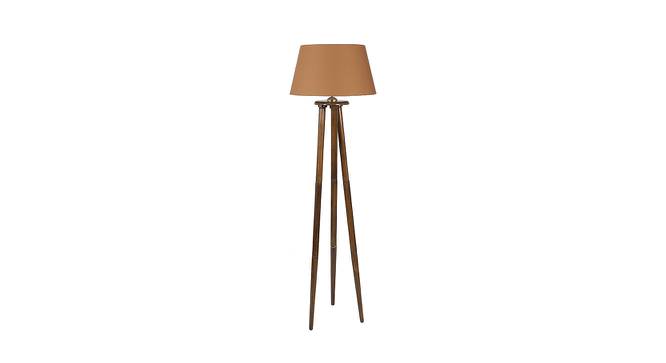 Mango Wood Floor Lamp With Brown Cotton Lamp SHS-139 (Brown) by Urban Ladder - Front View Design 1 - 727002